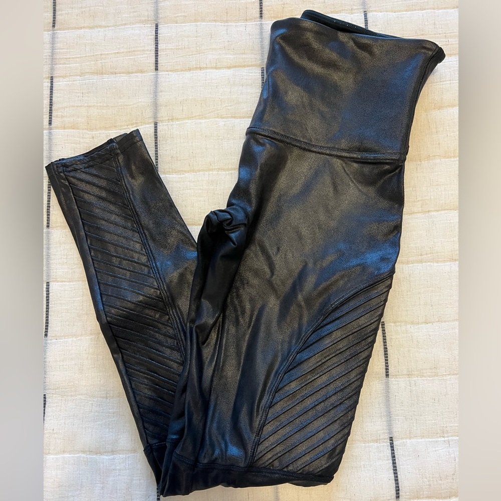 Spanx faux leather moto leggings
